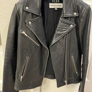 Veda Black Leather Jacket